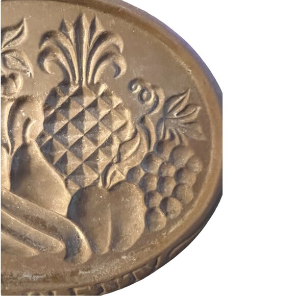 Vtg 1981 Hartstone COOKIE MOLD Stoneware Peace & Plenty Cornucopia Harvest 6.5" - Picture 10 of 13